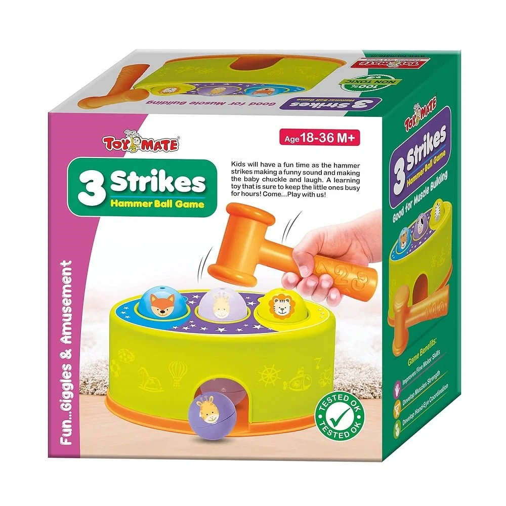 3 Strikes - Hammer Ball Game for Kids: Early Educational Toy - Image 6