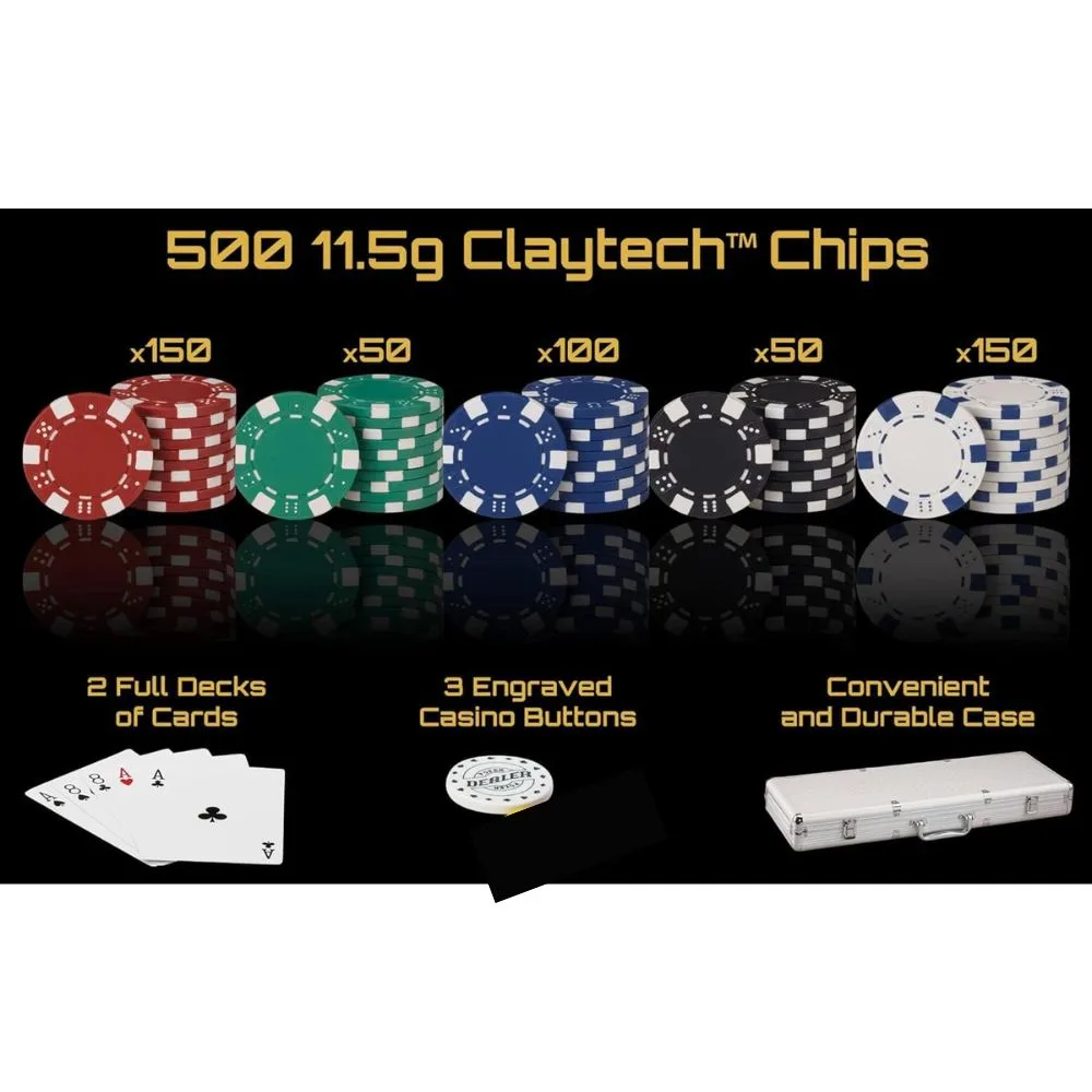 Premium Poker Chip Set 500 Pieces with Aluminum Case | Clay Chips Casino Set | Heavy Weight Poker Set - Image 9