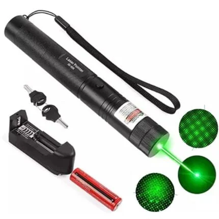 Powerful Green Laser Pointer: 1000m Range, Rechargeable, Safe & Portable