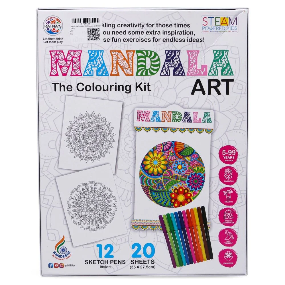 Mandala Art Colouring Kit (20 sheets) - Image 2