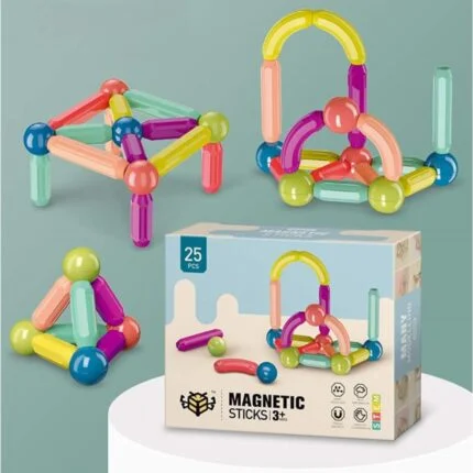 Shopbefikar Magnetic Building Sticks (25pc) - Spark Creativity & 3D Fun!