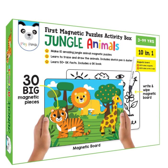 Play Panda Jungle Animals Theme 30 Magnetic Puzzles
