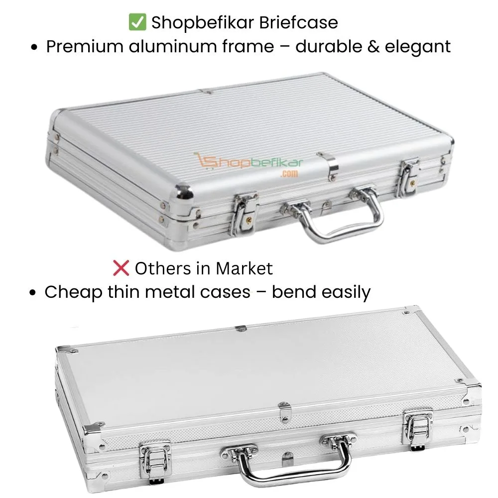 Casino Style 300 Poker Chip Set with Aluminum Case | Complete Poker Night Kit - Image 5