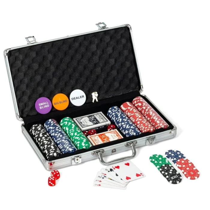300 Piece Poker Chip Set with Aluminum Case | Casino Night at Home