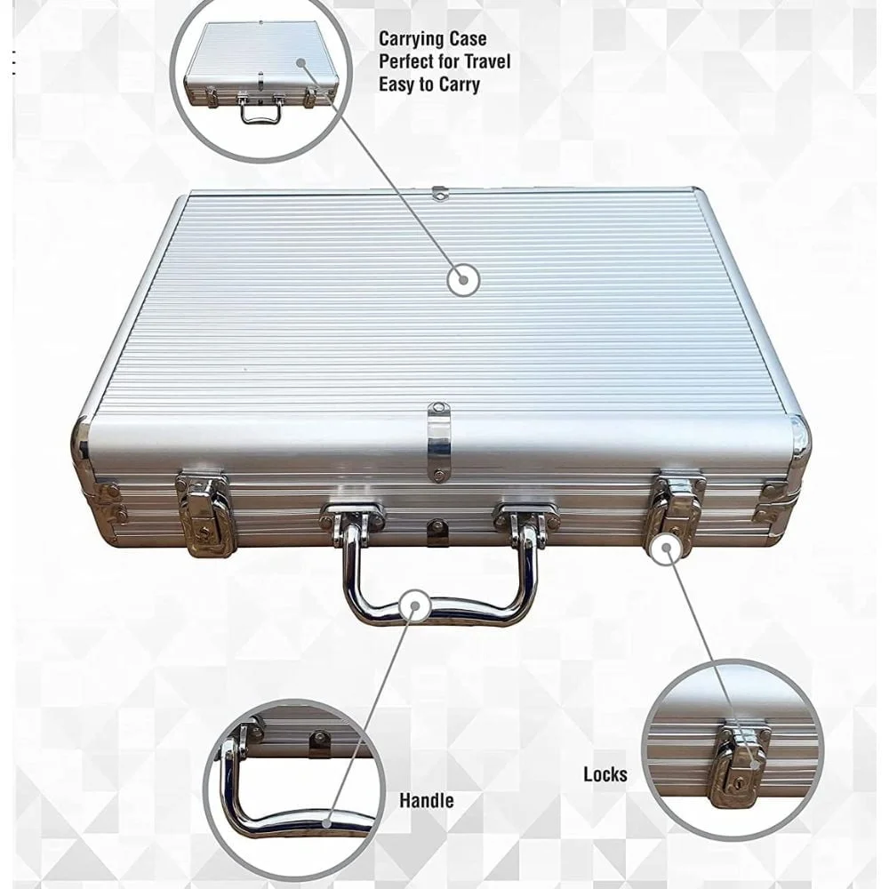 Casino Style 300 Poker Chip Set with Aluminum Case | Complete Poker Night Kit - Image 7