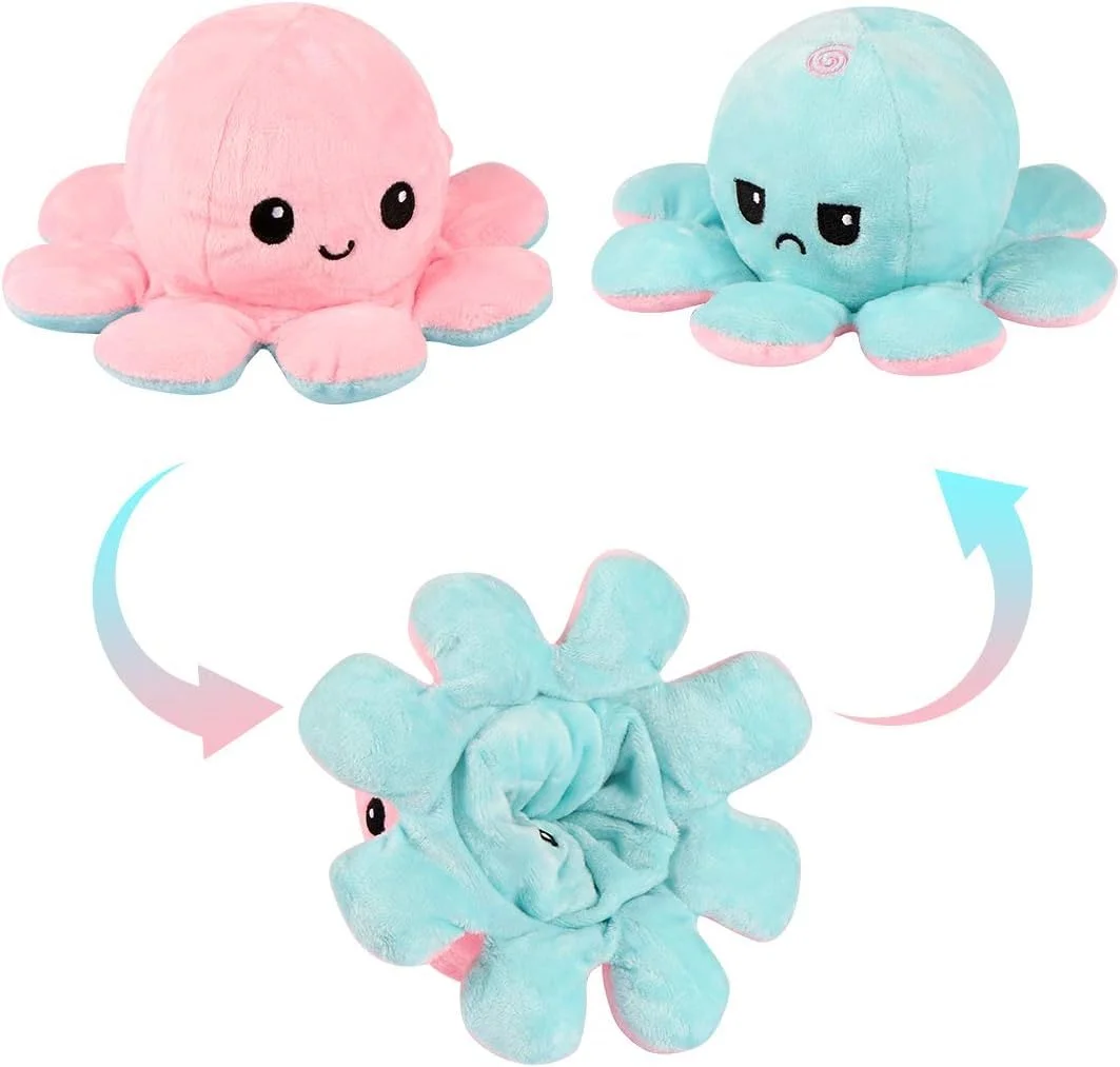 reversable octopus plush toy 2 Reversible Octopus Plush Toy (color may vary) - Image 2