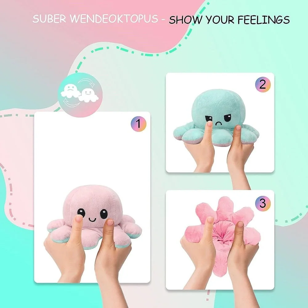 reversable octopus plush toy 6 Reversible Octopus Plush Toy (color may vary) - Image 6
