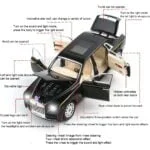 1:24 Diecast Rolls Royce Phantom Toy Car - Sound, Light, & Pull-Back Action - Image 4