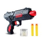 Experience endless fun with our Toy Gun! Practice your sharpshooting skills with 3 soft dart bullets and enjoy an exciting crystal gel ball challenge. It's perfect for family fun and safe play.