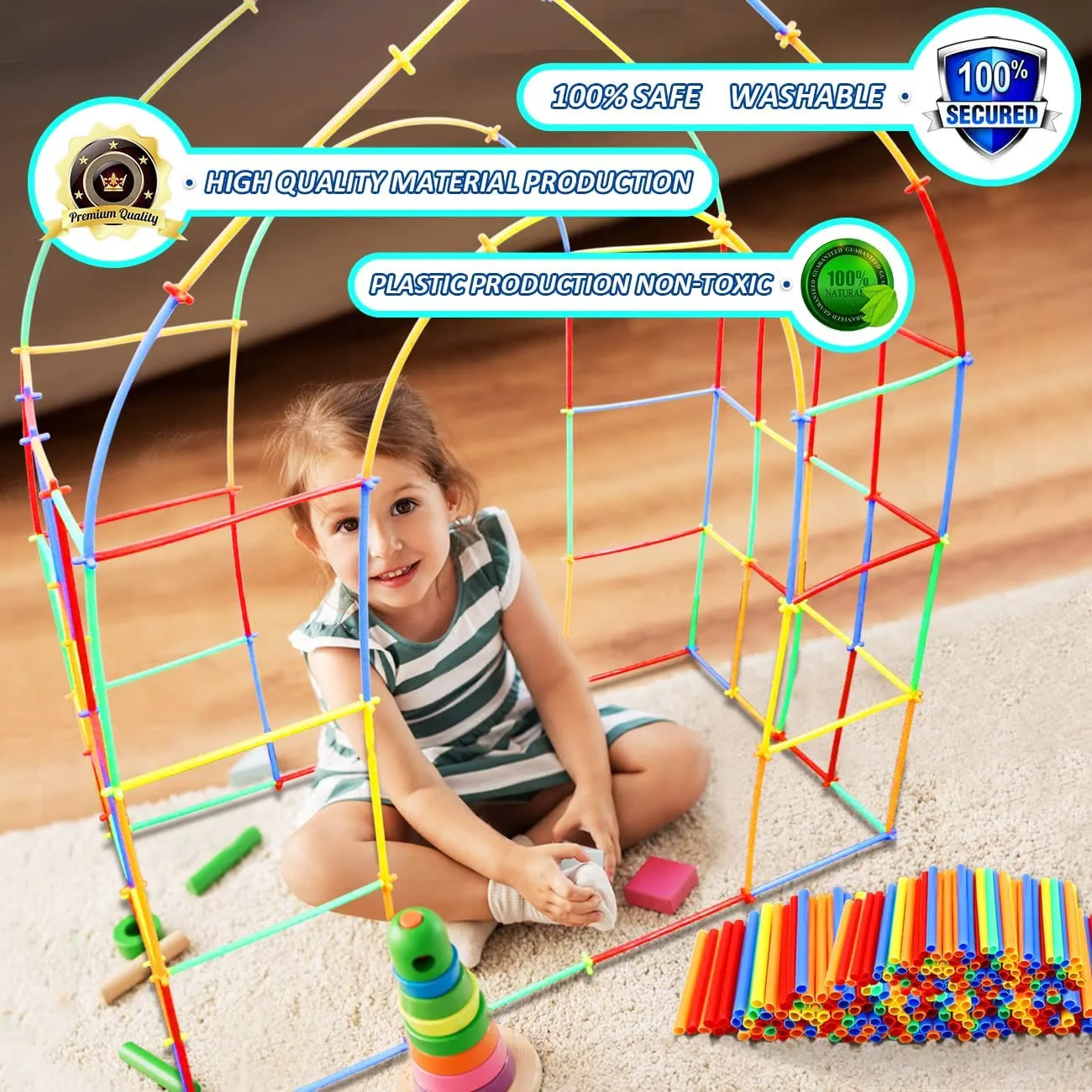 48 Pieces Straw Building Blocks - Image 5