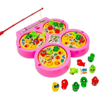 Educational Fishing Game Set with 32 Fish and 4 Fishing Poles