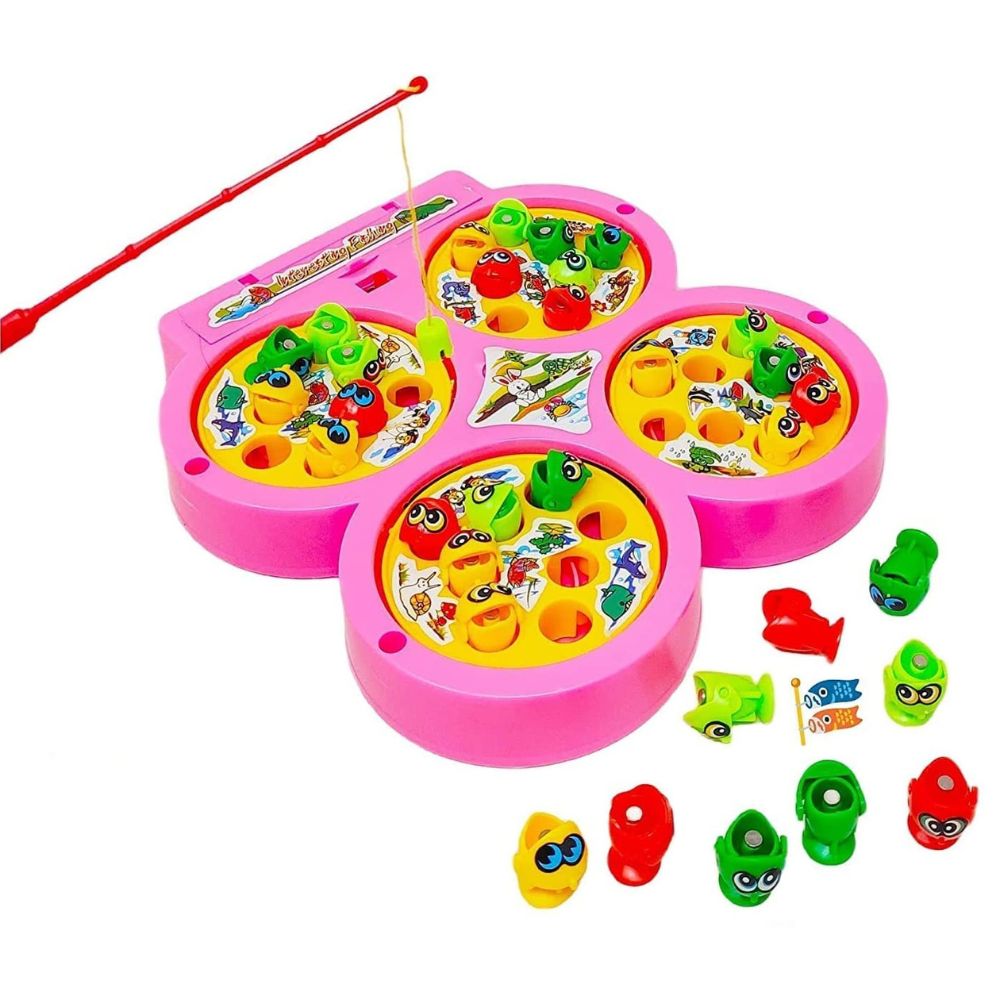 Educational Fishing Game Set with 32 Fish and 4 Fishing Pods