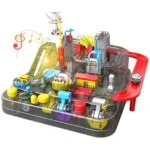 Giant Transparent Car Adventure Track Toy - Friction-Powered Fun with Lights and Music