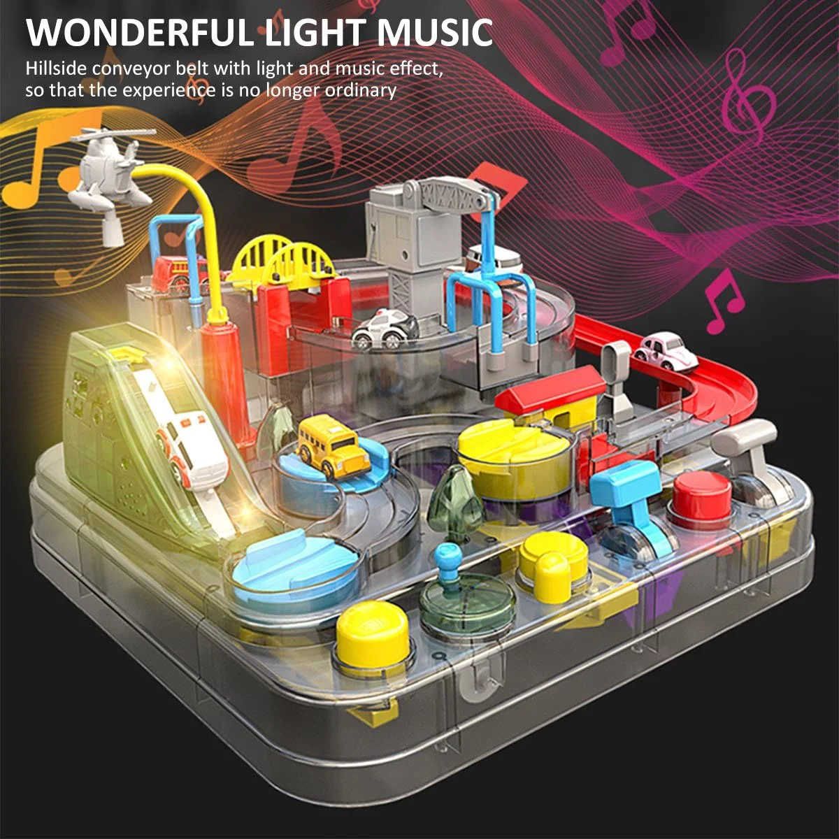 big size car adventure track 2 Giant Transparent Car Adventure Track Toy with Light & Music (Age 3+) - Image 3
