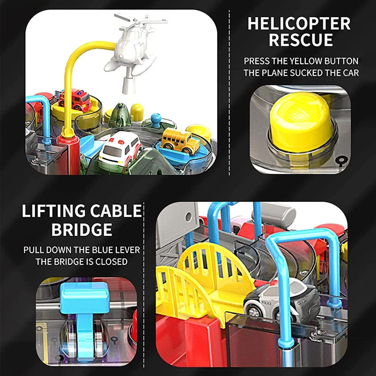 big size car adventure track 5 Giant Transparent Car Adventure Track Toy with Light & Music (Age 3+) - Image 6