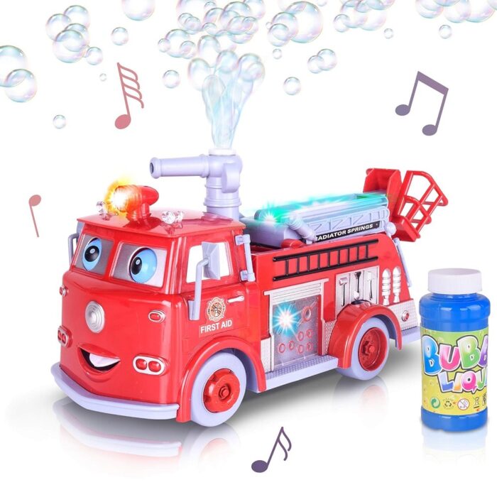 Ignite Playtime with the Bubble Blowing Fire Engine Toy Truck An Exciting Adventure Awaits Introducing the Bubble Blowing Fire Engine Toy Truck, a fantastic way to infuse joy and excitement into your child's playtime. With realistic features, light-up LED effects, and bubbles galore, this toy is designed to spark their imagination. 1. Lights, Sirens, and Bubbles - All in One This toy truck is not your ordinary fire engine. It's equipped with awesome light-up LED effects and a realistic siren to create a captivating play experience. What's more, it blows bubbles as it rolls along, adding a magical touch to your child's adventures. Realistic light-up LED effects Exciting siren sounds Bubble-blowing fun Encourages creative play Captivates young imaginations 2. Interactive and Educational Play Playtime is not just about fun; it's also about learning. The Bubble Blowing Fire Engine Toy Truck encourages interactive play that enhances your child's cognitive and motor skills. It's an ideal way for them to explore the world of firefighting. Interactive and educational play Fosters problem-solving skills Enhances fine motor skills Inspires role-play and storytelling Sparks curiosity about fire safety 3. The Perfect Birthday Gift Whether it's a birthday or any special occasion, this toy truck makes an unforgettable gift. The joy of unwrapping a fire engine that lights up, makes sounds, and blows bubbles is immeasurable. It's the ultimate surprise for boys and girls aged 3 and above. Ideal for birthdays and special occasions Unforgettable gift for young adventurers Provides endless entertainment A gift that keeps on giving Suitable for both boys and girls