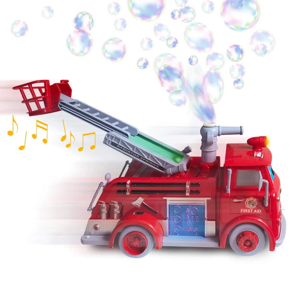 Bubble Blowing Fire Engine Toy Truck - Image 2