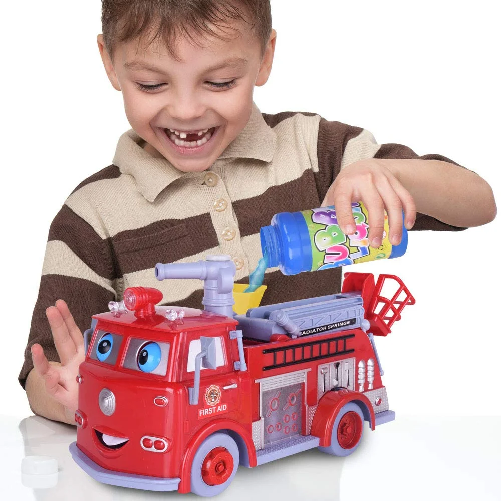 Bubble Blowing Fire Engine Toy Truck - Image 6