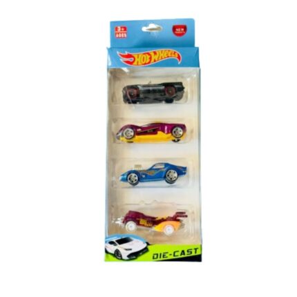 Shopbefikar Die-Cast Metal Racing Cars (4 Pack) - Durable Racers (Similar to Hot Wheels)