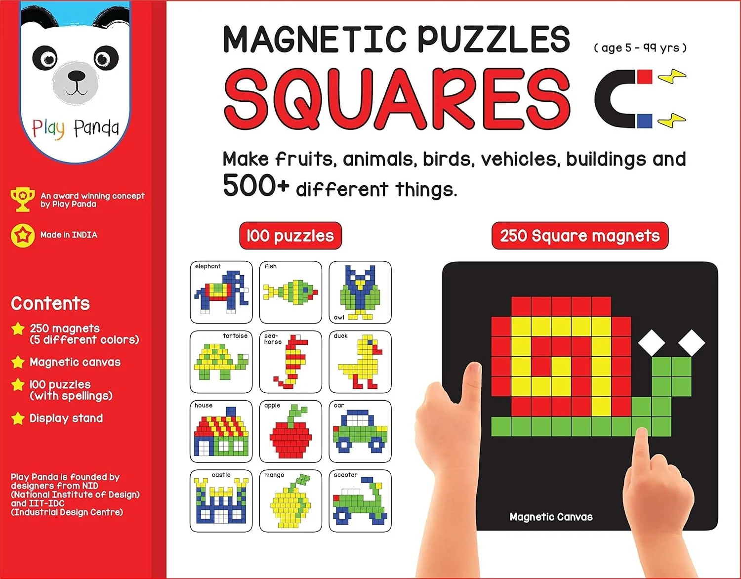 Magnetic Puzzles Squares with 250 Colorful Magnets - Image 2