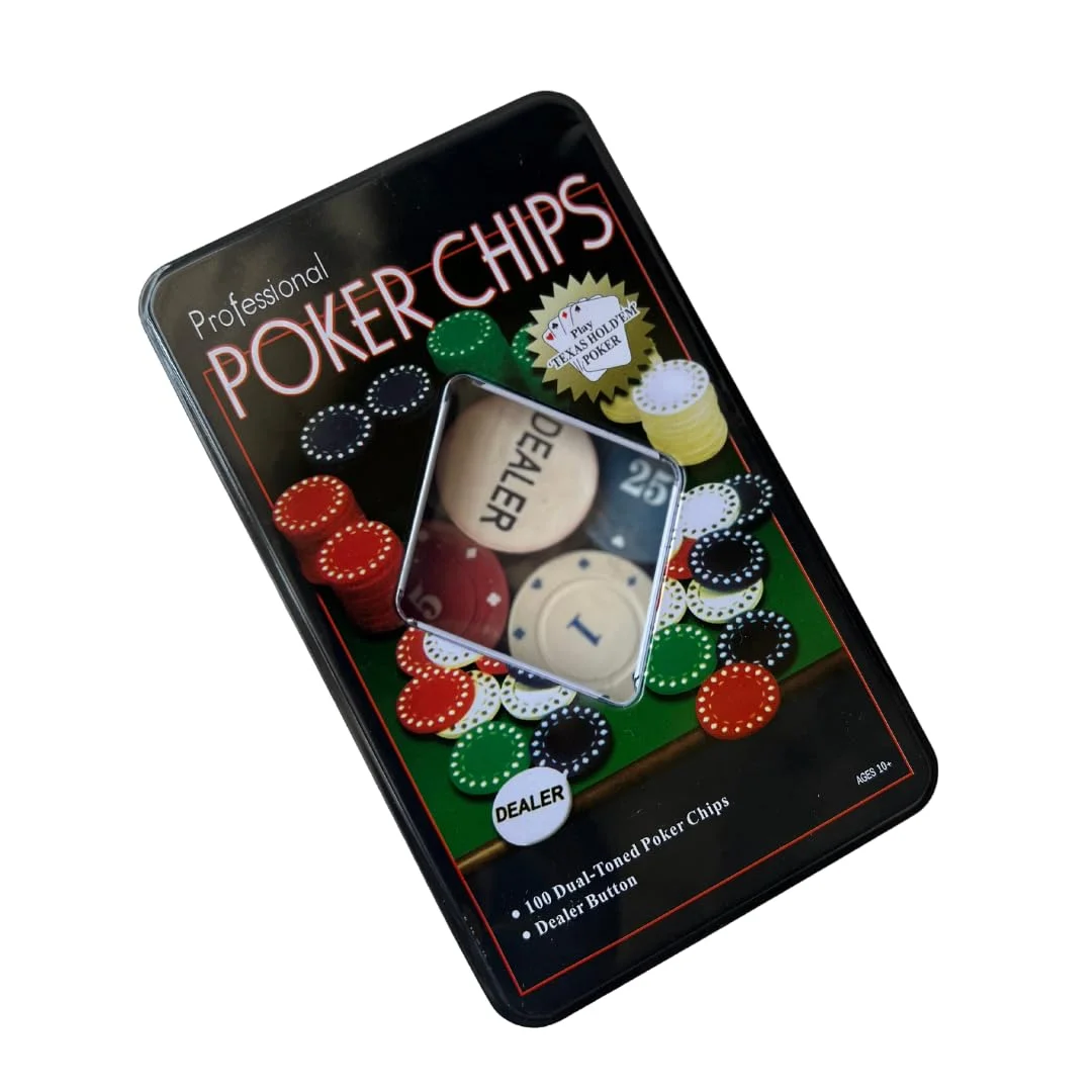 100-Piece Poker Chip Set with Tin Case - Image 2