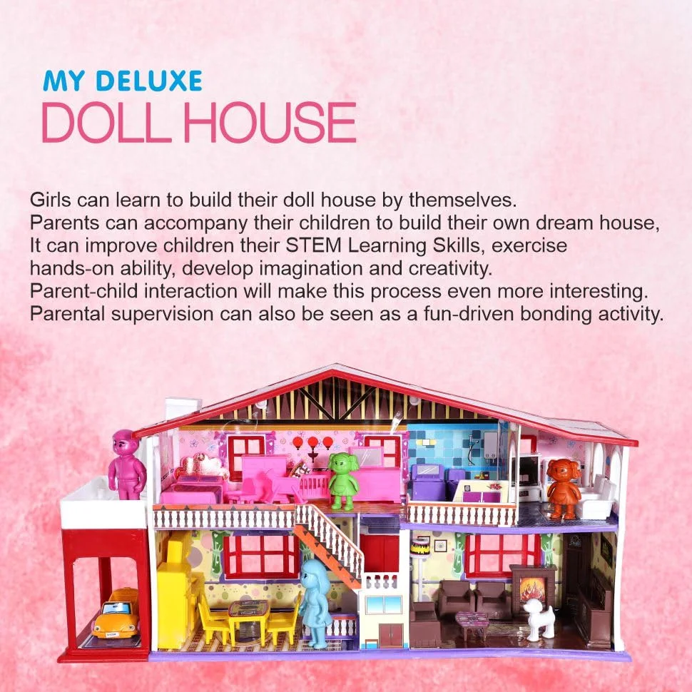 Toyzone My Deluxe Dollhouse (50 pcs)- Spark Imagination & Play! Ages 3+ - Image 3