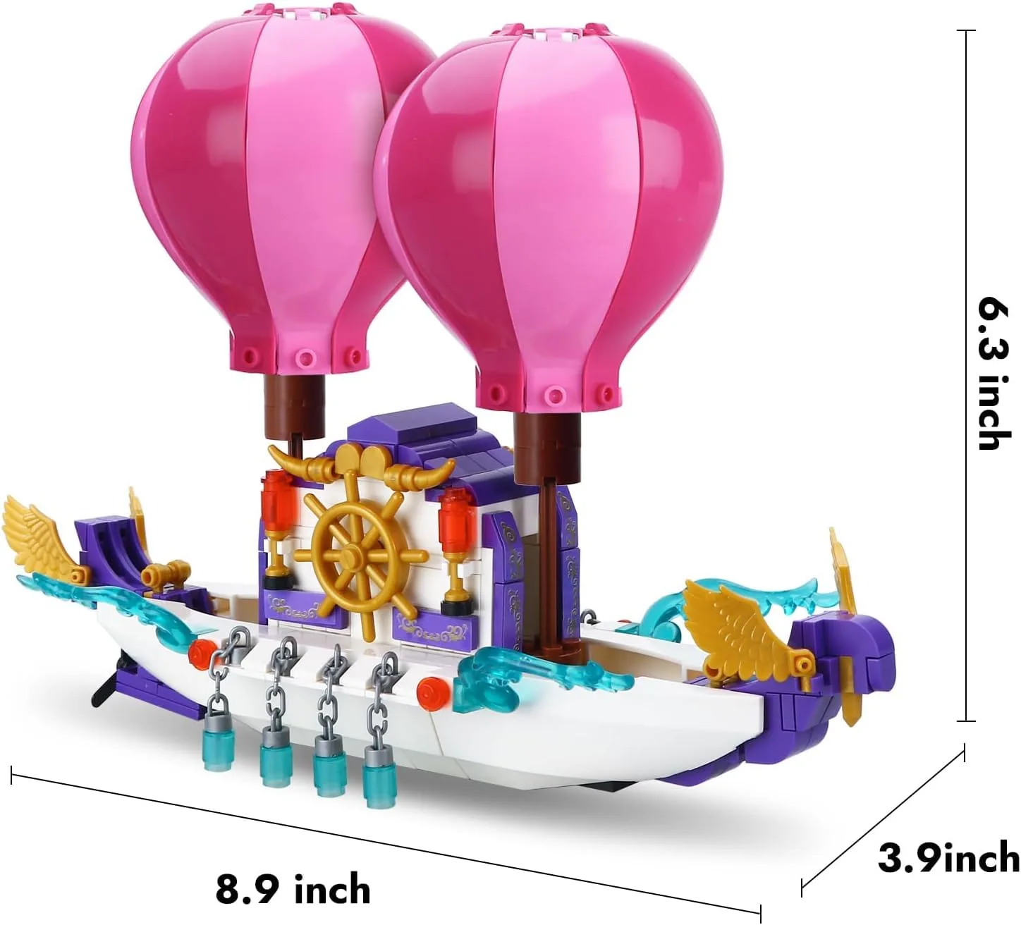 COGO Fairy Girls Magic Cruise Ship Building Set | 358 Pieces Rapunzel Boat Model | Princess Theme | Kids 6+ - Image 8