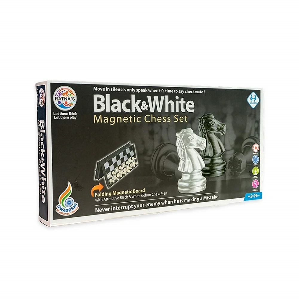 Black & White Foldable Magnetic Chess - Image 6