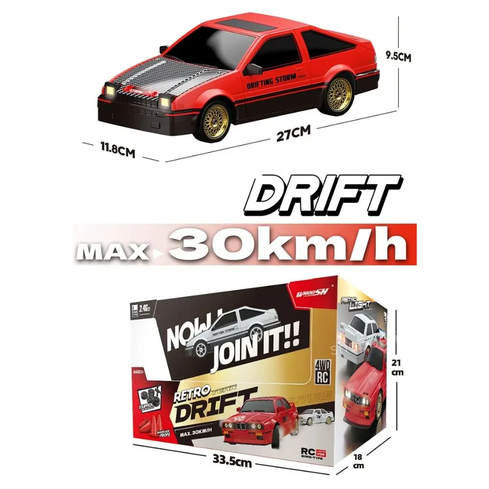 1:16 Scale Drift RC Car | High-Speed 4WD Racing Car | AE-86 & E30 Style Models | LED Lights - Image 11