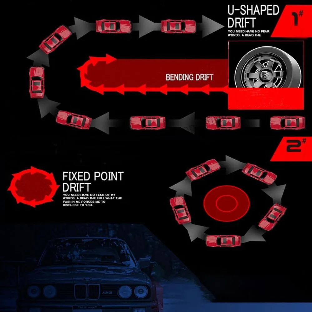 1:16 Scale Drift RC Car | High-Speed 4WD Racing Car | AE-86 & E30 Style Models | LED Lights - Image 9