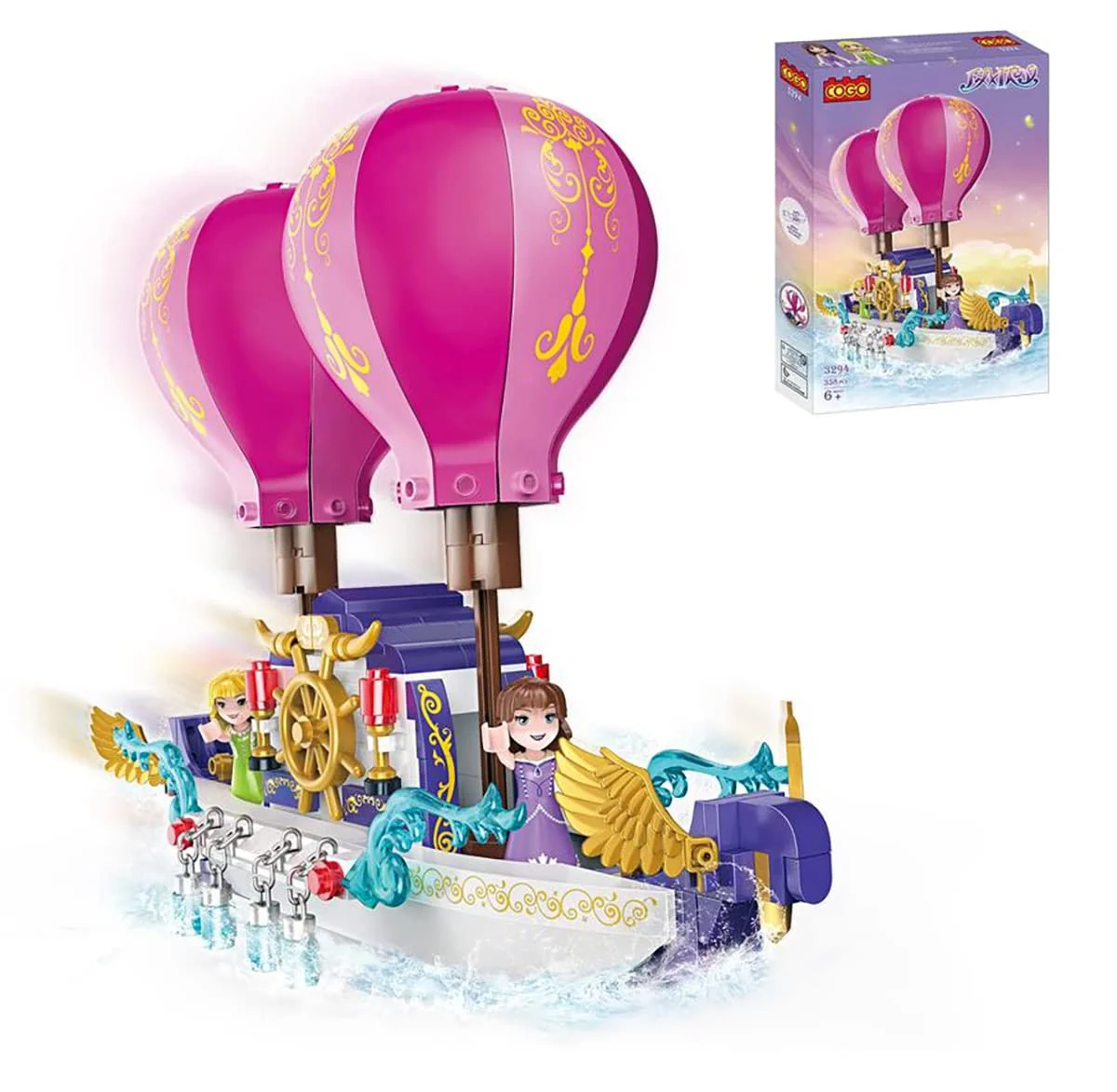 COGO Fairy Girls Magic Cruise Ship Building Set | 358 Pieces Rapunzel Boat Model | Princess Theme | Kids 6+ - Image 7
