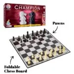 Elevate your chess experience with Ratna's Classic Strategy Game Champion Chess in a Big Size. Immerse yourself in timeless gameplay, fostering strategic development and concentration. Crafted with precision and ideal for all ages, this chess set offers a visually striking and intellectually stimulating experience. Unleash the power of strategic brilliance today.