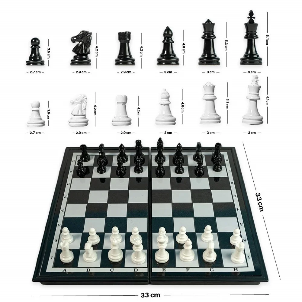 Black & White Foldable Magnetic Chess - Image 3