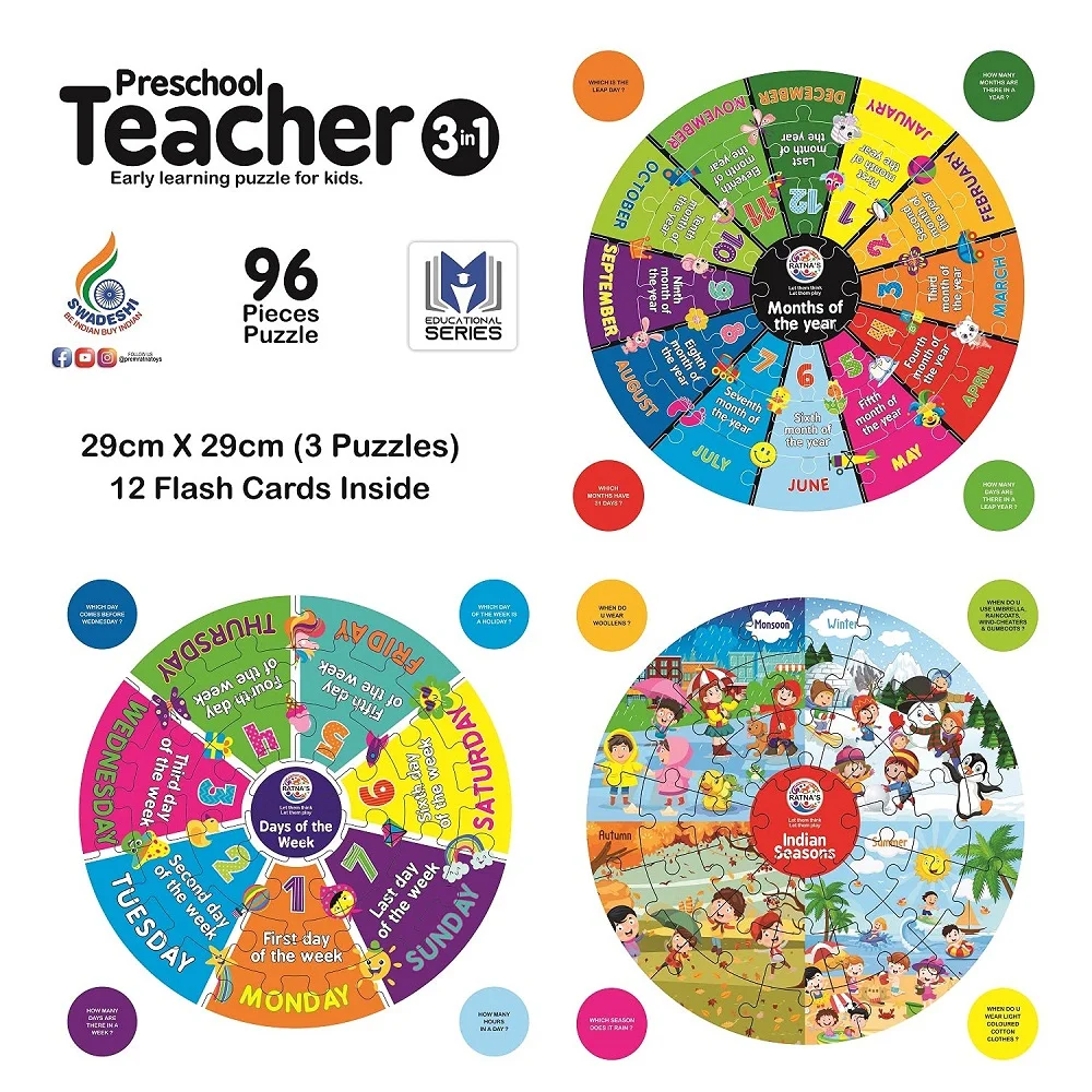 Preschool Teacher 3 in 1 Jigsaw Puzzle for Early Learners - Image 6