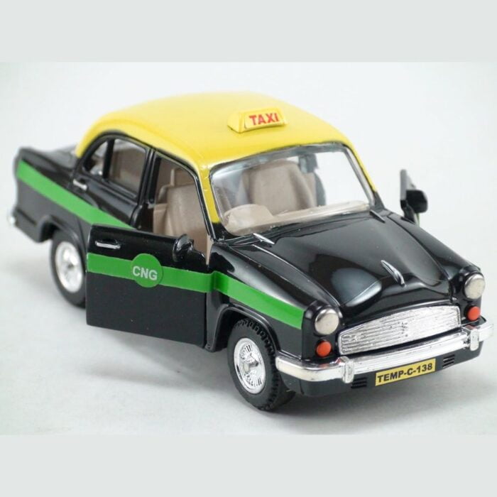 Bring home the charm of Indian taxis with our Ambassador Model Car Toy. Featuring pull-back action, this miniature model is crafted from high-quality plastic, ensuring durability and safety with no sharp edges. The added feature of openable front doors enhances the play experience. A nostalgic delight for all ages - order now for timeless fun!