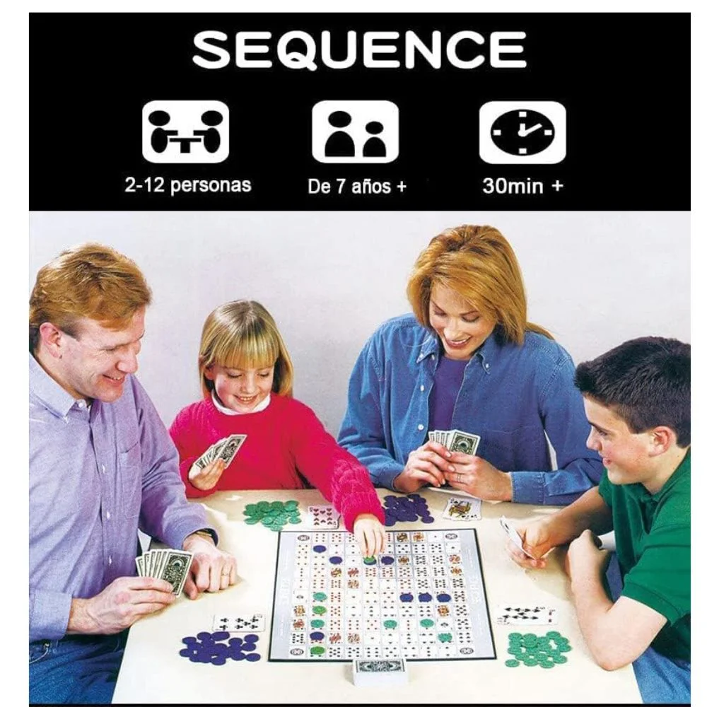 Sequence Board Game – Foldable Family Strategy Game for 2-12 Players - Image 2
