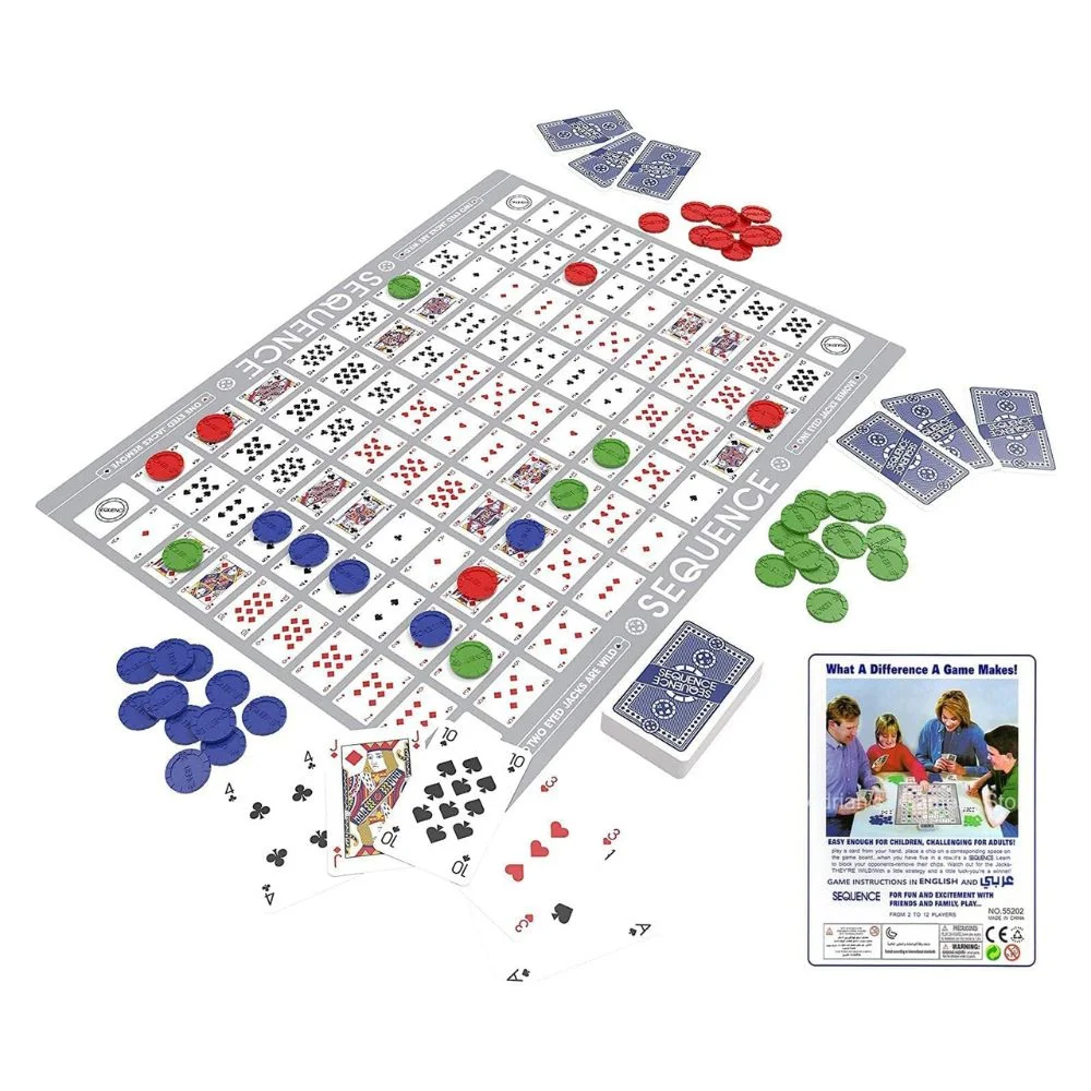 Sequence Board Game – Foldable Family Strategy Game for 2-12 Players - Image 3