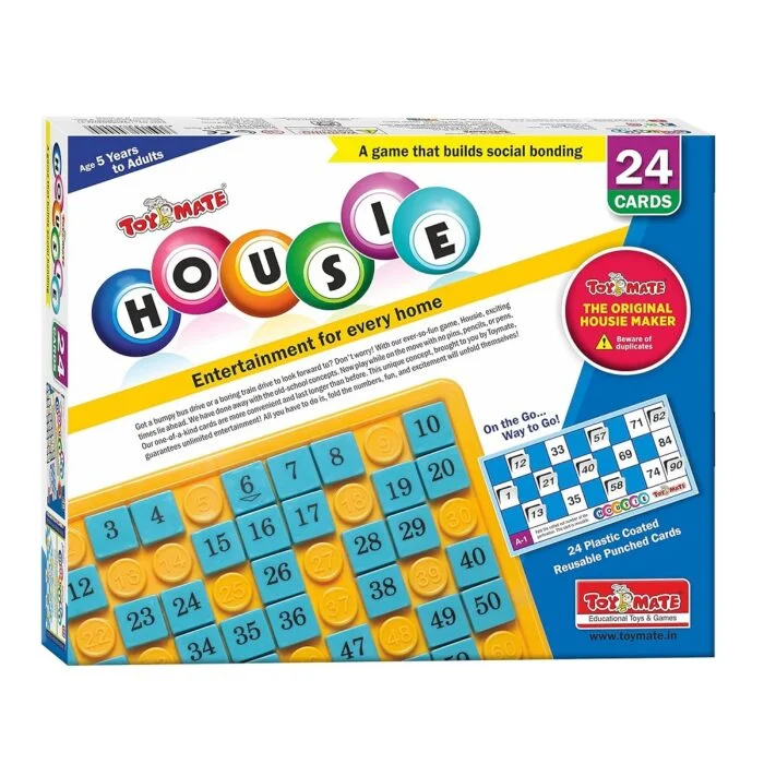 Tambola Board Game Set with Tickets - Big Size - 24 Reusable Tickets - 1-90 Number Tile Fixable Board