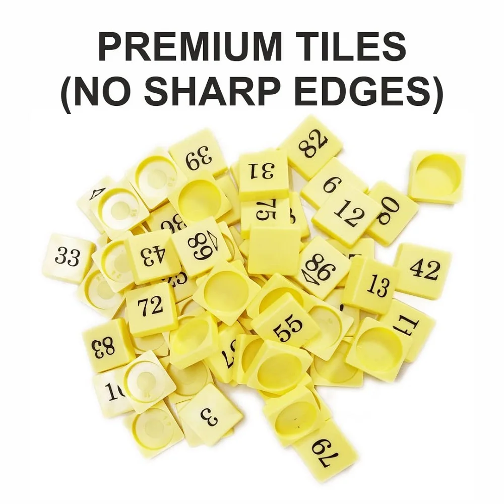 Housie Game Set | Reusable Tickets | 1-90 Premium Tiles (2 Blanks) - Image 4