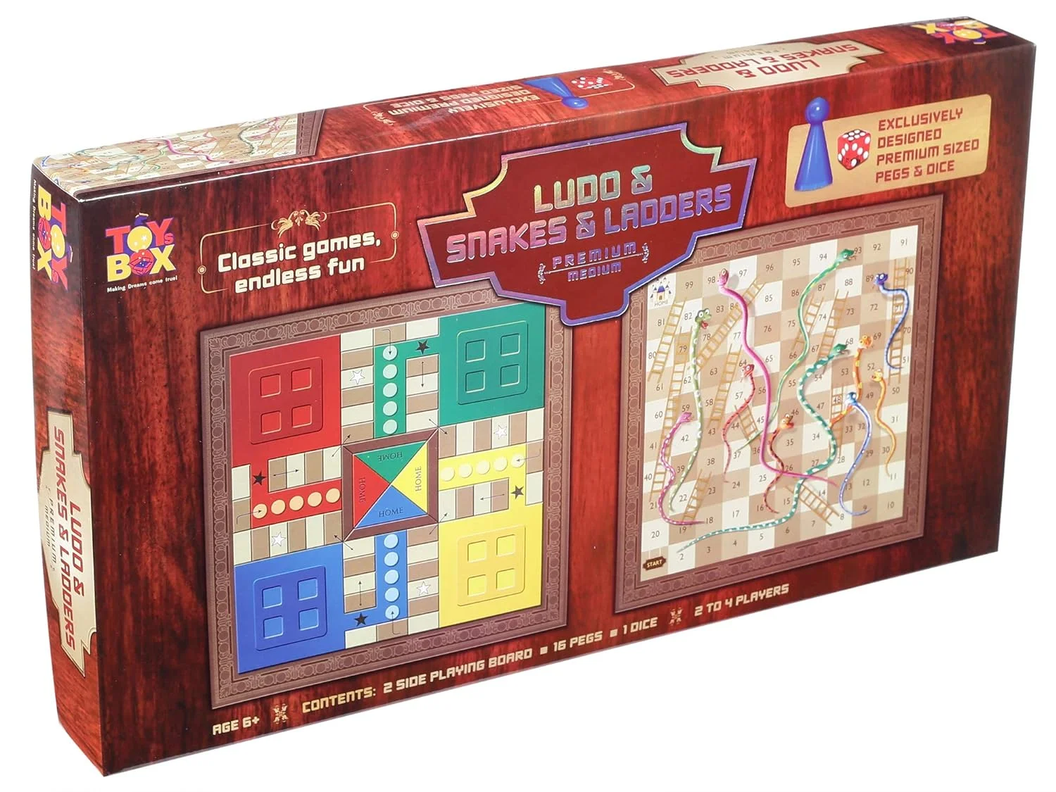 Ludo & Snakes & Ladders | Board Game | 2-Sided - Image 4