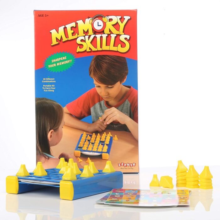 Entralling Memory Game: Immerse your child in an enthralling game that is specially crafted to sharpen memory skills. The colorful and engaging design makes learning a delightful experience. Repeatable Fun: Enhance memory by playing the game over and over again! The repeatable nature of the game ensures continued skill development in a playful manner. Portable Kit: Carry the fun wherever you go with the portable kit. Whether it's a family trip or a playdate, this memory-boosting game can easily accompany your child for on-the-go entertainment. Fun Way of Sharpening Memory: Make memory enhancement a joyous activity. This game revolves around finding the maximum number of pairs, turning memory-sharpening into an exciting challenge. Contents of the Kit: The kit includes 1 Playing Box, 10 Playing Sheets, and 36 Pegs, providing all the elements needed for an immersive and educational gaming experience. Versatile and Educational: The Zephyr Memory Skill for Kids is not just a game; it's a tool for cognitive development. As children find pairs and match images, they are actively engaging their brains and improving memory retention. Ideal for Play Anywhere: Whether at home, in the car, or at a friend's house, the portable nature of the kit makes it an ideal companion for play anywhere. It turns every moment into an opportunity for learning and fun. Order Your Memory-Boosting Game: In conclusion, invest in your child's cognitive development with the Zephyr Memory Skill for Kids. Order this multicolored memory game today and watch as your child enjoys the process of learning while having a blast with this engaging and portable educational tool.