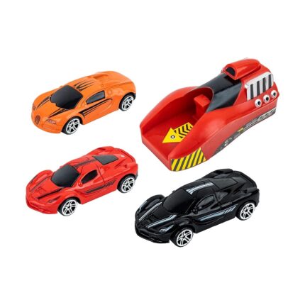 Rapid Launcher Play Set Toy with 3 Die Cast Metal Stunt Car and Master Racers Sports Racing Game for Kids - Multi Color(Rapid Launcher Set of 3 car)