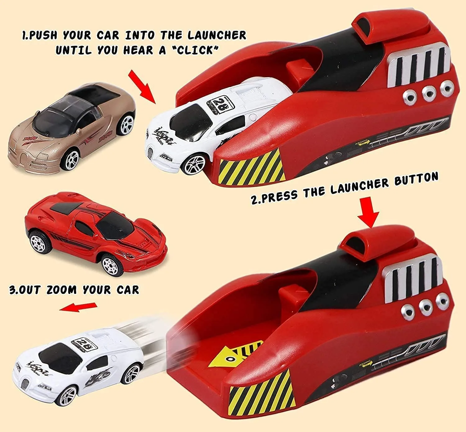 Rapid Launcher Play Set Toy with 7 Die Cast Metal Car - Image 6