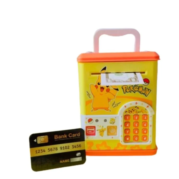 Pokemon Electric Piggy Bank - Unlock Savings Fun with Finger Print, Password, and Card Swipe Security