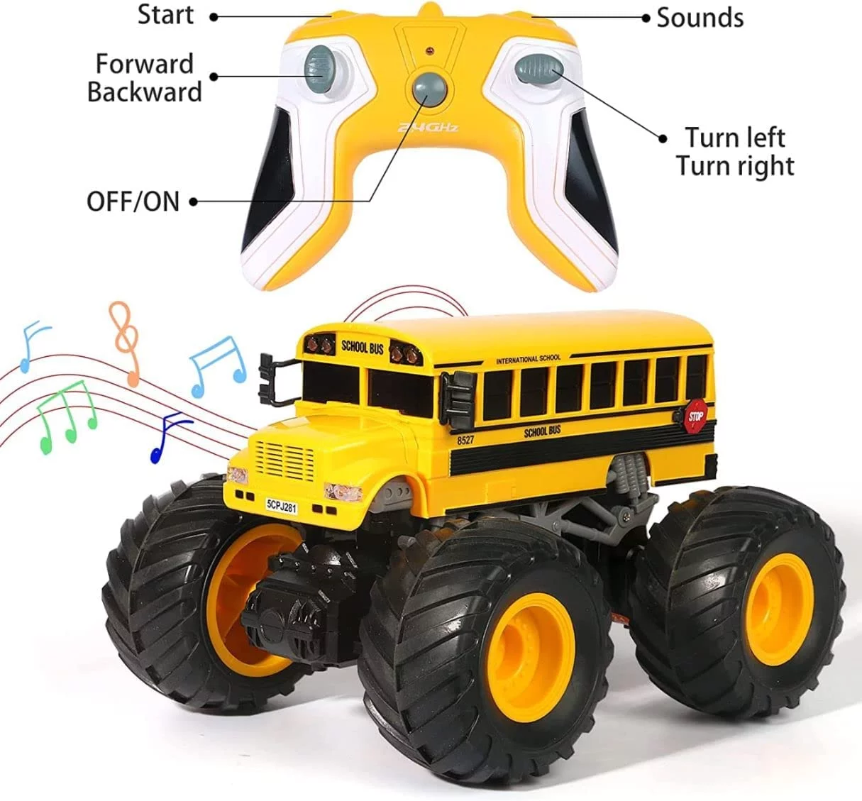 1:18 Scale Big Foot Remote Control School Bus - Image 2