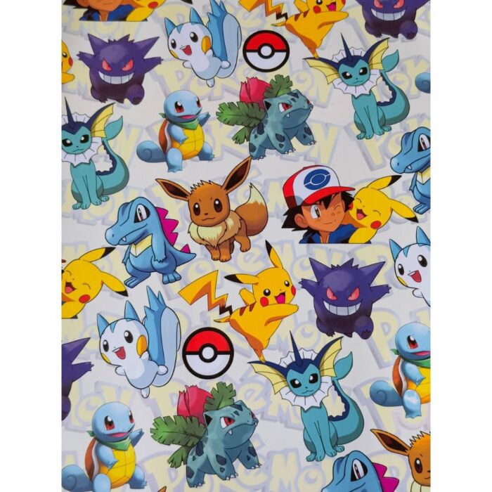 Unleash Pokémon Excitement with Our Gift Wrapping Paper - Pack of 10 Sheets (69x48cm) Introducing ShopBefikar's Pokémon Theme Gift Wrapping Paper, a vibrant pack of 10 sheets that measures 69x48cm each. Dive into the Pokémon universe and add a touch of adventure to your gift presentations. Pokémon Magic Unwrapped: Capture the spirit of Pokémon with our themed wrapping paper. Each sheet showcases iconic Pokémon characters, creating a dynamic and exciting visual experience for both kids and Pokémon enthusiasts. Ideal for Pokémon Fans: Tailored for fans of all ages, our pack of 10 sheets is perfect for wrapping up Pokémon-themed gifts. Whether it's a birthday or special occasion, make your presents stand out with the charm of Pikachu, Charmander, and more. Generous Dimensions for Varied Gifts: Measuring 69x48cm, each sheet provides ample coverage for a variety of gift sizes. From small trinkets to larger surprises, our Pokémon Theme Gift Wrapping Paper is designed to suit every gifting need. Durable and High-Quality: Crafted from high-quality materials, our wrapping paper ensures durability and a premium feel. Transform your gifts into Pokémon adventures with beautifully wrapped presents that bring joy to every recipient. Pokémon Party Perfection: Whether you're hosting a Pokémon-themed party or surprising a Pokémon enthusiast, our Pokémon Theme Gift Wrapping Paper adds an extra layer of fun and excitement to your celebrations. Unwrap the magic of Pokémon with ShopBefikar's Pokémon Theme Gift Wrapping Paper. Order your pack of 10 sheets today and embark on a Pokémon-themed gifting journey!