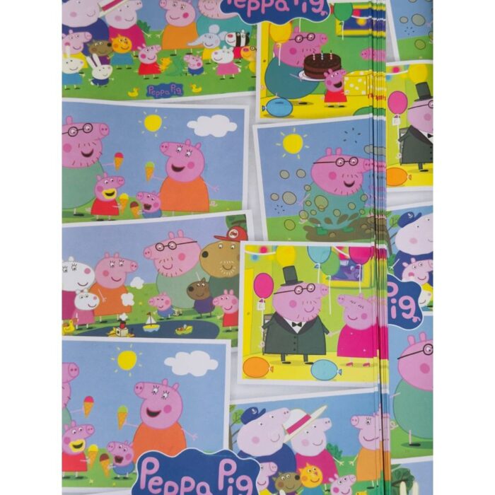 Peppa Pig Themed Gift Wrapping Paper - Pack of 10 Sheets (69x48cm):