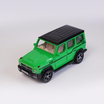 Experience the G Wagon Thrill: Plastic Die Cast Model Car Toy Embark on a captivating journey of imagination with our meticulously crafted Plastic Die Cast Model G Wagon Car Toy. This miniature marvel seamlessly brings the iconic G Wagon experience right into your hands! Authentic Design Unveiled: Explore the meticulous replication of the G Wagon's distinctive features with precision in this die-cast model. Every curve and contour, from the bold grille to the rugged tires, has been artfully recreated, capturing the essence of this legendary vehicle. Durable Craftsmanship for Endless Play: Constructed from robust plastic, this toy ensures enduring play without compromising its authentic appearance. The die-cast build provides a solid feel, making it an invaluable addition to any collection. Explore the Realistic Interior: Open the doors to unveil the intricately replicated interior. Marvel at the dashboard, seats, and even the tiny steering wheel – all meticulously designed to mimic the real G Wagon's luxurious cabin. Effortless Rolling Action: With high-quality rolling wheels, this model effortlessly glides across various surfaces. Whether on a playroom floor or a collector's display shelf, the G Wagon toy is ready for action. Versatile Display Options: Tailored for enthusiasts and collectors alike, this model comes with a display stand. Showcase your G Wagon with pride, creating a mini showroom or seamlessly integrating it into your existing collection – the possibilities are endless. An Ideal Gift for Any Occasion: Surprise a car enthusiast, young or old, with a gift that sparks joy and admiration. Packaged in an attractive box, the Plastic Die Cast Model G Wagon Car Toy is ready for presentation during birthdays, holidays, or any special occasion. Immerse yourself in the world of luxury and adventure with our Plastic Die Cast Model G Wagon Car Toy. Place your order today and let the journey begin!