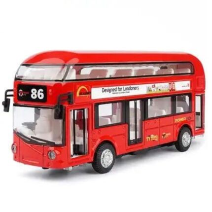 Discover Endless Adventures with Our Diecast Metal Alloy London Bus – Perfect Toy for Boys with Light, Music, and Openable Doors!