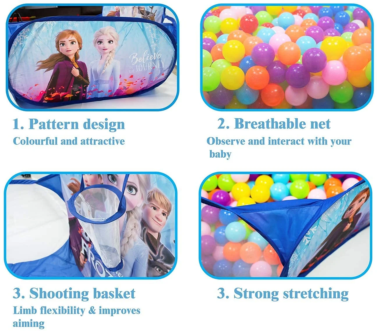 Disney Frozen 2 Theme Activity Ball Pool with Multicolor Balls (50balls) - Image 6